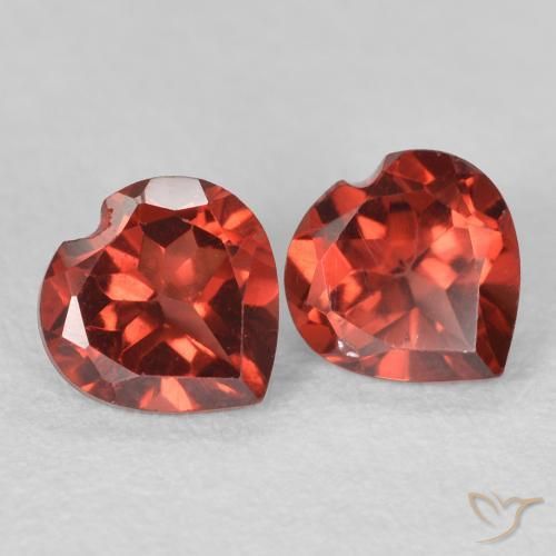 Gemas de Granate piropo Rojo claro natural de 1.26 ct, Corazón, VS