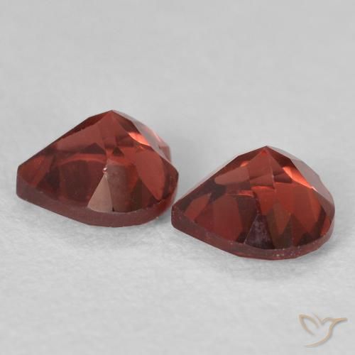 Gemas de Granate piropo Rojo claro natural de 1.26 ct, Corazón, VS