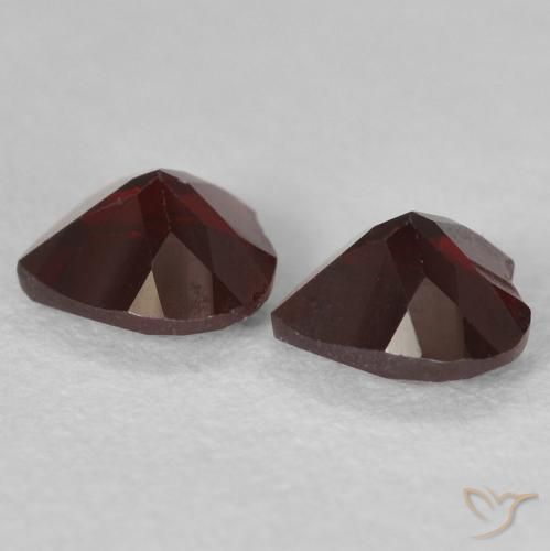 Gemas de Granate piropo Rojo oscuro natural de 1.10 ct, Corazón, VVS-VS