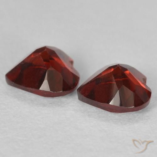 Gemas de Granate piropo Rojo grosella natural de 1.15 ct, Corazón, VVS-VS