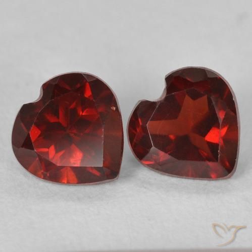 1.27ctw Natural Rojo medio Granate piropo, Corazón, VS