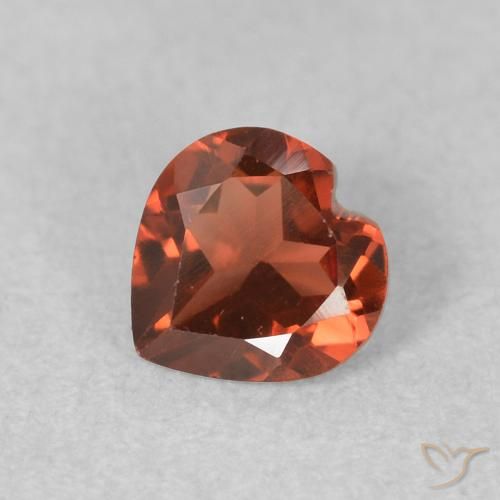 0.57ct Natural Rojo medio Granate piropo, Corazón, VVS-VS