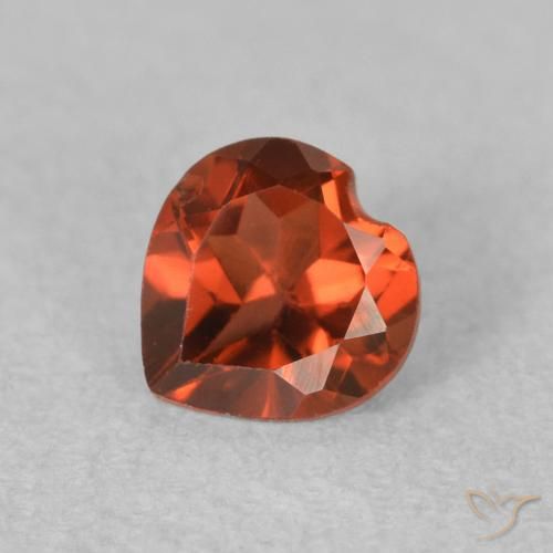 0.61ct Natural Rojo caramelo Granate piropo, Corazón, VVS-VS