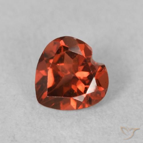 0.59ct Natural Rojo claro Granate piropo, Corazón, VVS-VS