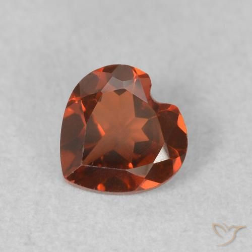 0.55ct Natural Medium Dark-Red Granate piropo, Corazón, VVS-VS