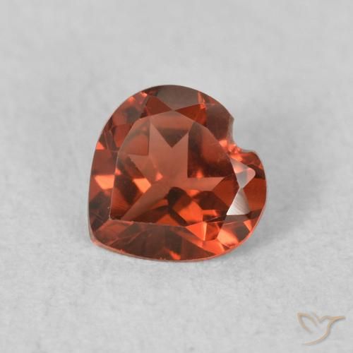 0.54ct Natural Rojo claro Granate piropo, Corazón, VVS-VS