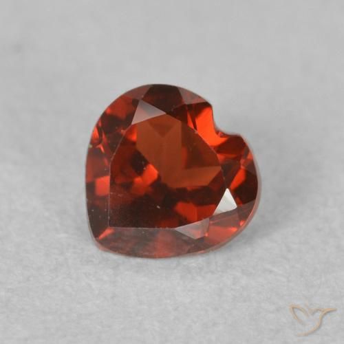 0.60ct Natural Rojo claro Granate piropo, Corazón, VVS-VS