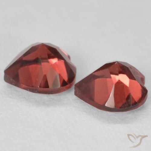 Gemas de Granate piropo Rojo intenso natural de 1.24 ct, Corazón, VS