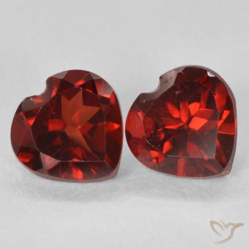 Gemas de Granate piropo Rojo medio natural de 1.19 ct, Corazón, VS