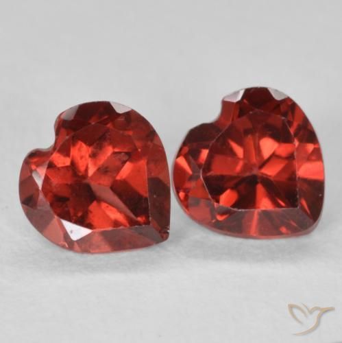 Gemas de Granate piropo Rojo grosella natural de 1.11 ct, Corazón, VS