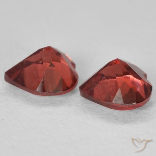 Gemas de Granate piropo Rojo grosella natural de 1.11 ct, Corazón, VS