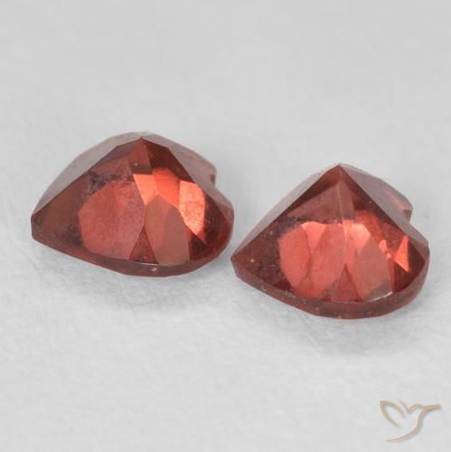 Gemas de Granate piropo Rojo grosella natural de 1.17 ct, Corazón, VVS-VS