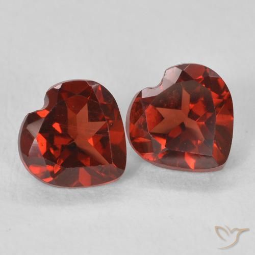 Gemas de Granate piropo Rojo grosella natural de 1.11 ct, Corazón, VVS-VS