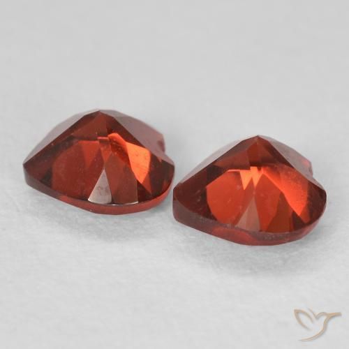 Gemas de Granate piropo Rojo grosella natural de 1.11 ct, Corazón, VVS-VS