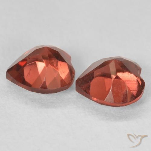 Gemas de Granate piropo Rojo grosella natural de 1.22 ct, Corazón, VS