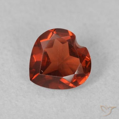 0.47ct Natural Rojo claro Granate piropo, Corazón, VVS-VS