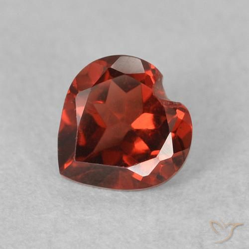 0.64ct Natural Rojo claro Granate piropo, Corazón, VVS-VS