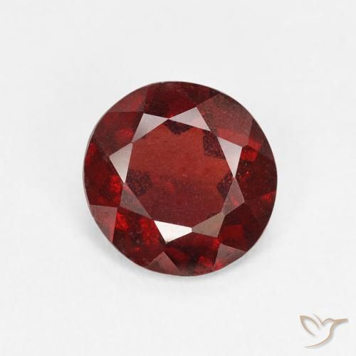 1.14ct Natural Rojo grosella Granate piropo, Redondo, VS