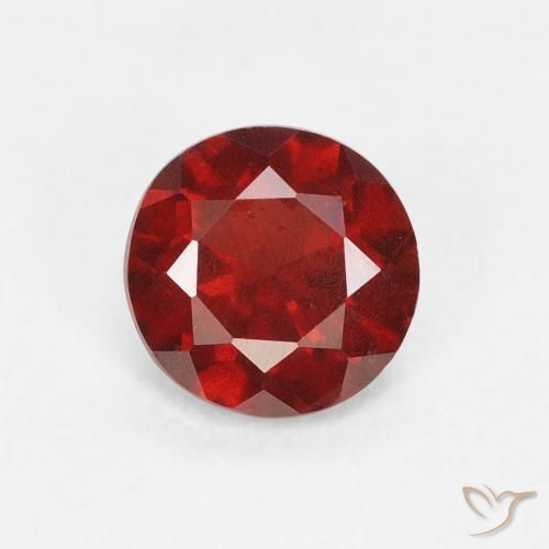 0.74ct Natural Rojo medio Granate piropo, Redondo, VS