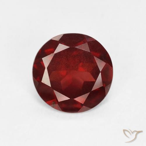 0.86ct Natural Rojo medio Granate piropo, Redondo, VS