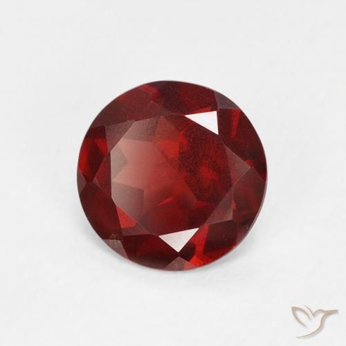 Granate piropo Rojo medio natural de 0.86 ct, Redondo, VS