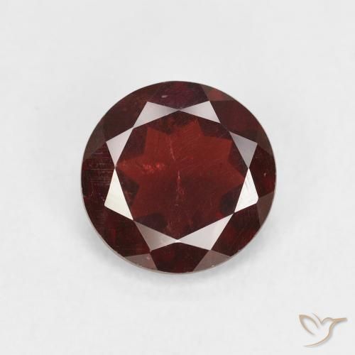 1.43ct Natural Rojo oscuro Granate piropo, Redondo, VS