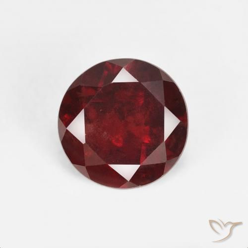 1.60ct Natural Rojo grosella Granate piropo, Redondo, VS