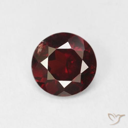 0.64ct Natural Rojo oscuro Granate piropo, Redondo, VS-SI
