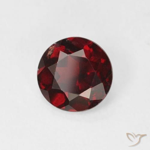 Granate piropo Rojo oscuro natural de 0.64 ct, Redondo, VS-SI