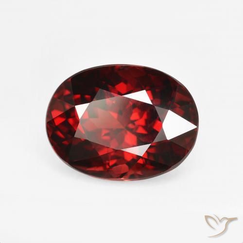 Granate piropo Rojo sangre intenso natural de 6.12 ct, Ovalada, VVS