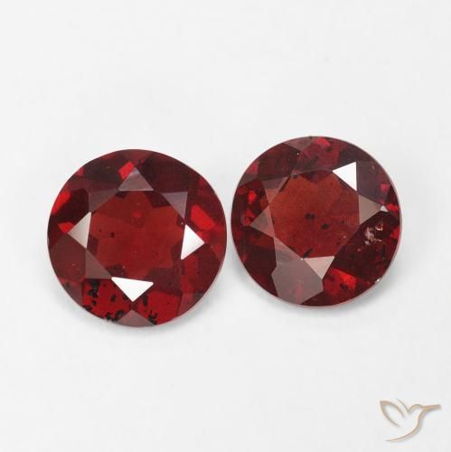 Gemas de Granate piropo Rojo sangría natural de 1.32 ct, Redondo, VS-SI