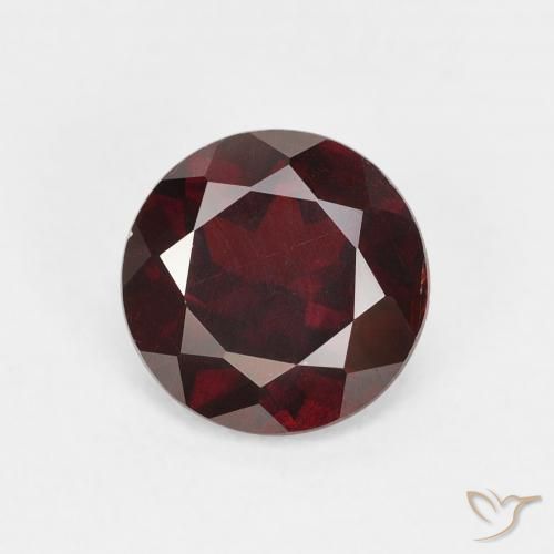 1.53ct Natural Rojo oscuro Granate piropo, Redondo, VS