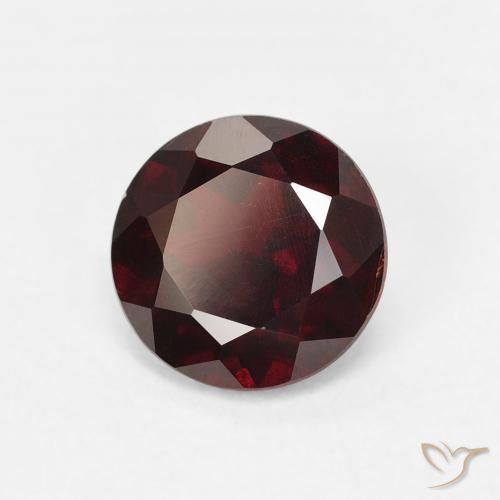 Granate piropo Rojo oscuro natural de 1.53 ct, Redondo, VS