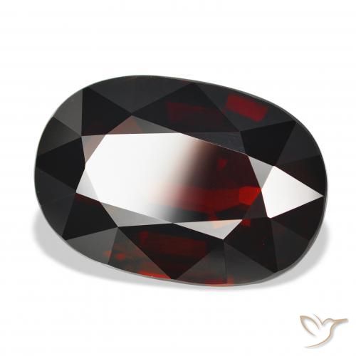 Granate piropo Rojo negruzco natural de 21.89 ct, Ovalada, IF