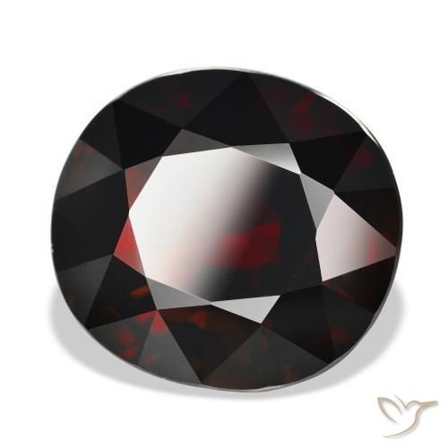 Granate piropo Rojo negruzco natural de 21.03 ct, Ovalada, IF