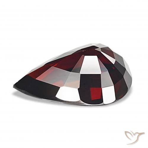 Granate piropo Rojo negruzco natural de 13.92 ct, En forma de pera, VS