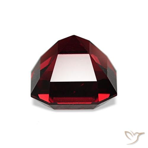 Granate piropo rojo natural de 2,01 ct, corte esmeralda, VS
