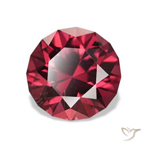 Granate piropo rojo natural de 2,00 ct, corte redondo, VS