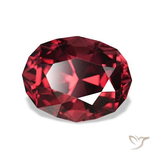 Granate piropo rojo natural de 3,12 ct, corte óvalo, VVS