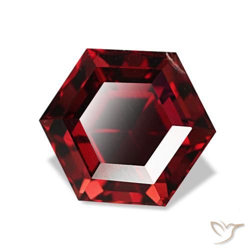 Granate piropo rojo natural de 2,14 ct, forma elegante, VS
