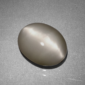 Quartz cat's eye crema natural de 1,97 ct, corte óvalo, opaco