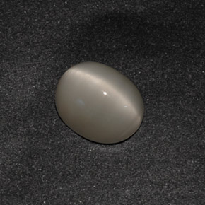 Quartz cat's eye gris natural de 3,42 ct, corte óvalo, opaco