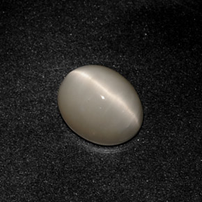 Quartz cat's eye gris natural de 3,19 ct, corte óvalo, opaco