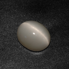 Quartz cat's eye gris natural de 3,07 ct, corte óvalo, opaco