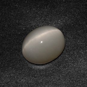 Quartz cat's eye gris natural de 3,07 ct, corte óvalo, opaco