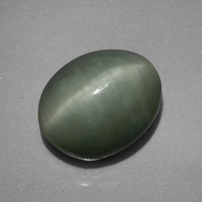 Cuarzo Ojo de Gato Verde natural de 4.48 ct, Corte Óvalo, Opaco