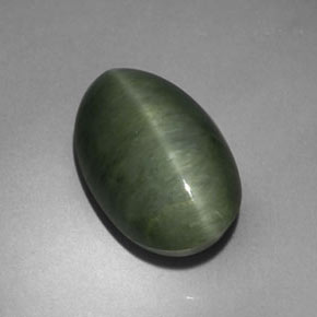 Quartz cat's eye verde natural de 5,75 ct, corte óvalo, opaco