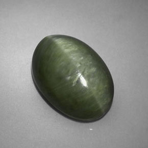 Cuarzo ojo de gato verde natural de 5,72 ct, corte óvalo, opaco