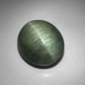 Cuarzo Ojo de Gato Verde natural de 7.00 ct, Corte Óvalo, Opaco