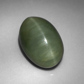 Cuarzo ojo de gato verde natural de 4,98 ct, corte óvalo, opaco